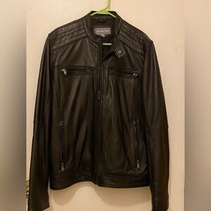 XL Black Leather Michael Kors Jacket